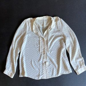 halogen sheer polka dot blouse